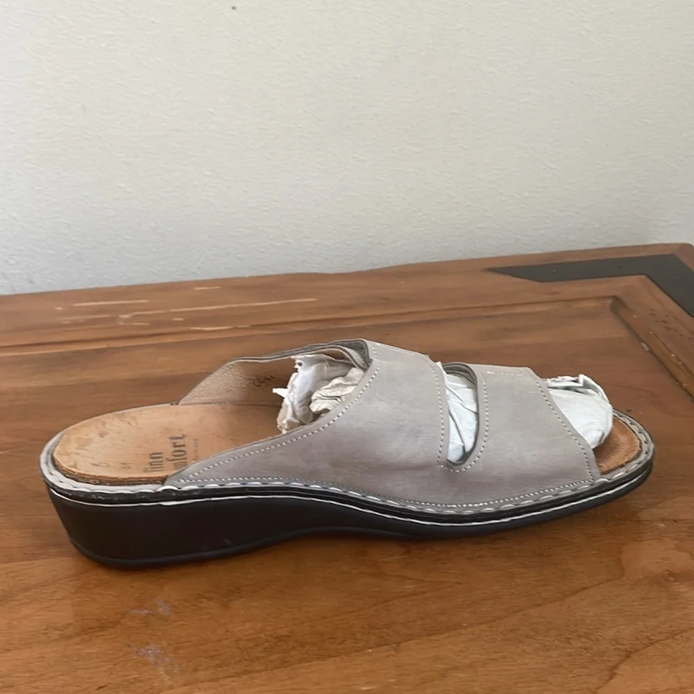 Finn Comfort Gray Slide Sandals Size 41
